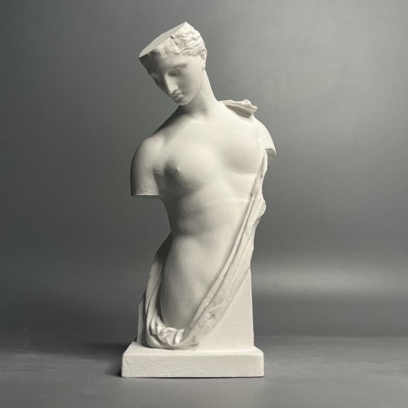 Vintage Greek Bust Sculpture Bookcase Porch Ornament White Plaster Figure Statue Crafts Gift Interior Aesthetic Decoration