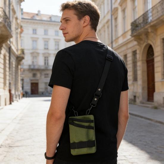 Outdoor EDC Werkzeug Aufbewahrungstasche mit 3 Werkzeugschlitzen Reißverschlusstasche Oxford Stoff EDC Ausrüstung Münzen Bargeld Schlüssel Organizer Tasche Geschenk für Männer