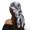 Lenço de Cabeça Feminino Marca de Luxo Quadrado 90*90cm Seda Foulard Cetim Bandana Cabelo Lenço de Pescoço Macio Hijab Lenços de Cabelo Para Senhoras