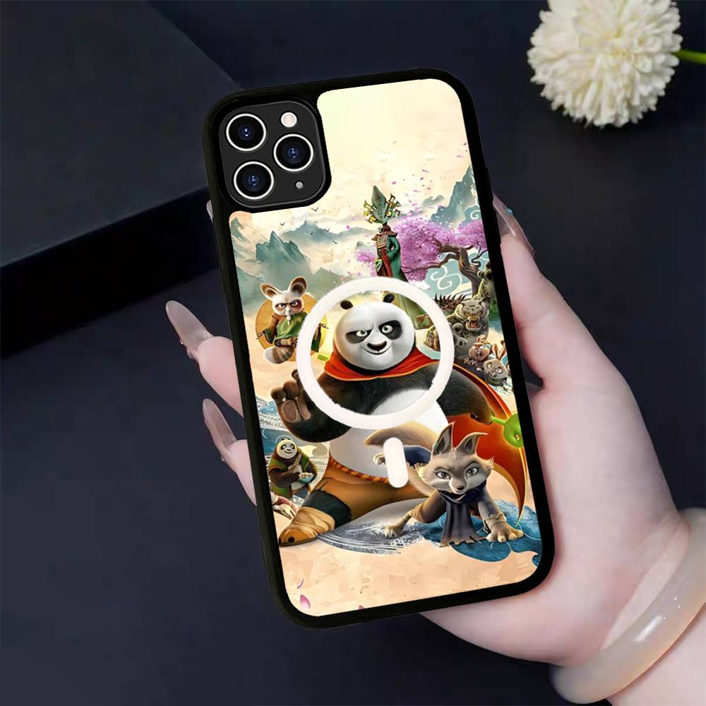 Film K-Kung-Fu P-Panda Cool Für IPhone 17 Air 16 E 15 14 13 12 11 Pro Max Plus PC Stoßfest TPU Hülle Für Magsafe Handyhülle