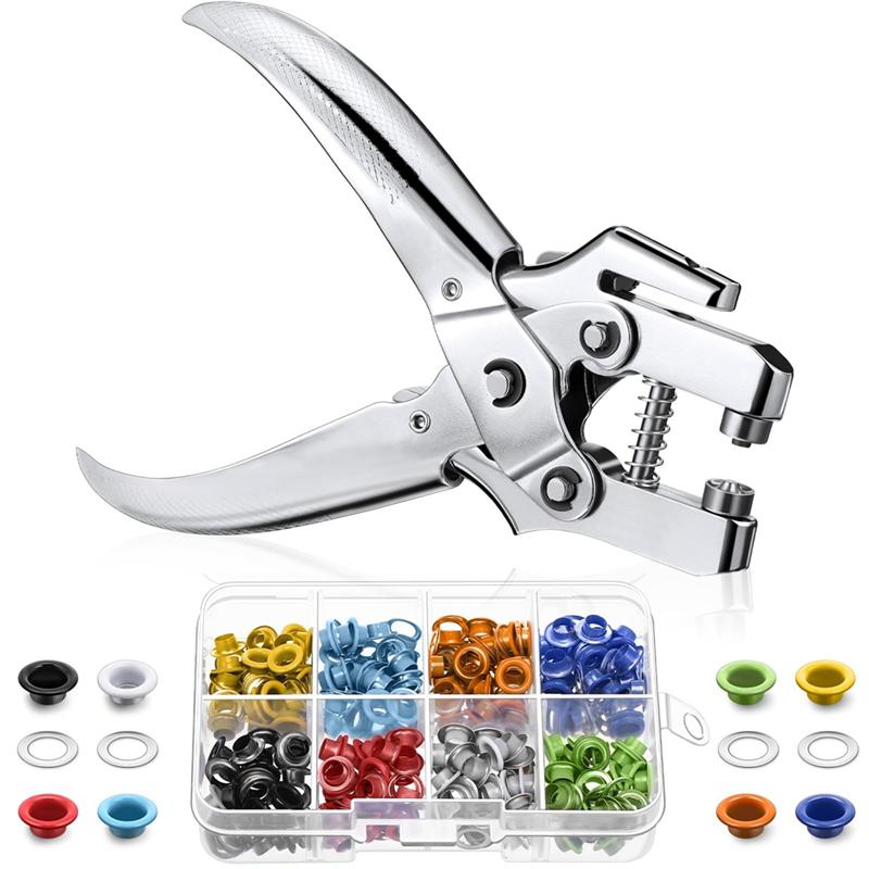 

Good-3/16 Inch Grommet Tool Kit Grommet Eyelet Plier Set Eyelet Hole Punch Pliers Grommet For Shoes Clothes Bags