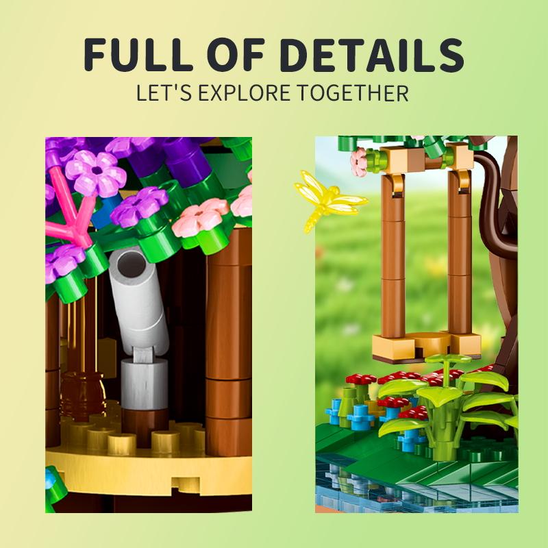 2338 Teile Regenbogenfarben Baumhaus Baustein Sets Mikrobausteine Spielzeug für Kinder Geschenke DIY Heimdeko