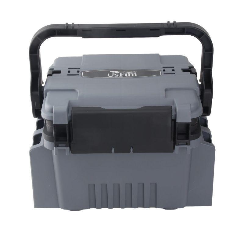 Fishing Tackle Box Set: Includes Large Capacity Storage Box, Rod Holder, Cup Holder, and Lure Storage.