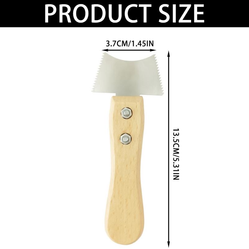 Guitar Slot Saw Cutter Fret Cleaning Cutter with Wood Handle Guitar Nut Hole Cutter with Ruler Edge for Music Instrument