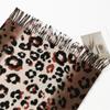 Leopard Print Fringe Cashmere Scarf Shawl For Women Soft Warm Winter Fashion Accessory Lightweight Warm Wrap