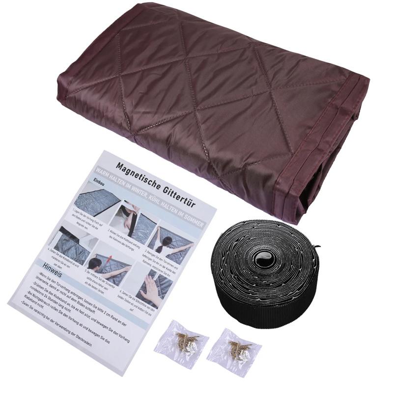 Magnetic Thermal Insulated Door Curtain Energy-Saving Privacy-Protecting Windproof Waterproof Cotton Curtain for Heater Room