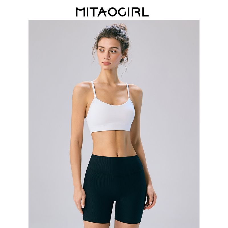 Mitaogirl Kendall Spaghetti Strap Inner Wear Blouse Sports Intimates Female White Fitness Yoga Wear Backless Bra