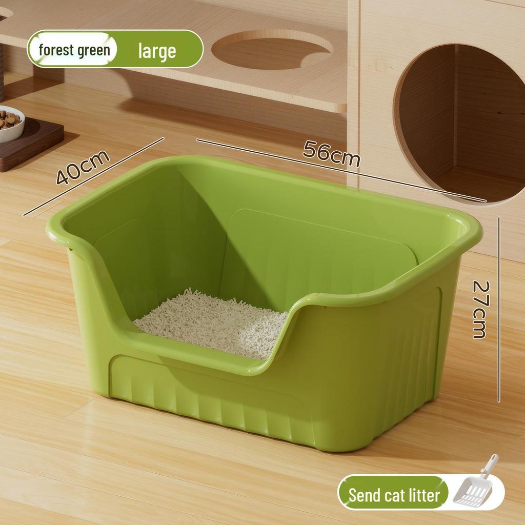 Extra Large Odor-Proof Anti-Splash Cat Litter Box and Open Pet Poop Tray