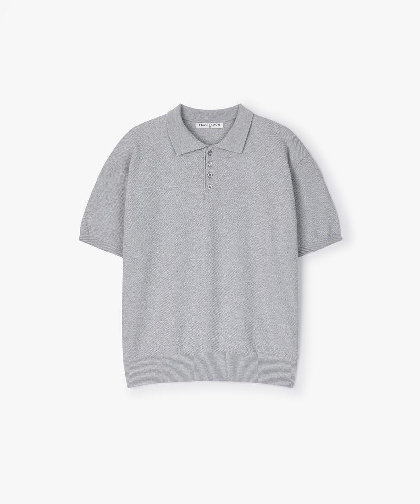 Peullojeulum Pure Cotton Collar Knit Gray