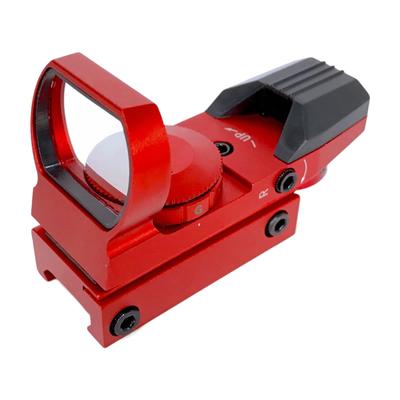 ChaosAirsoft Open-Type Dot Sight, 4 Reticle Types X 2 Colors, 5 Brightness Levels, Compatible with 20mm Rails (Red)