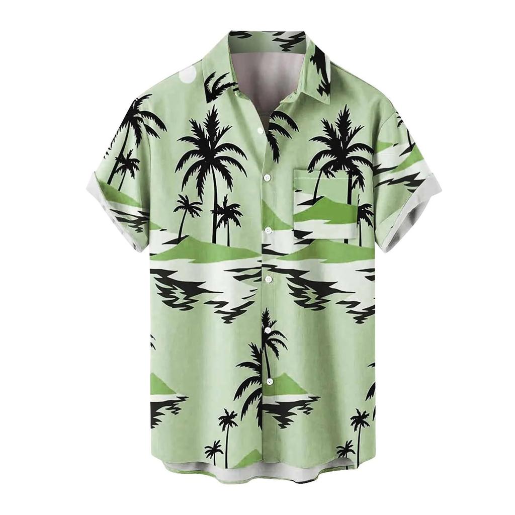Men'S Hawaiian Vacation Casual Short Sleeve Shirt 3D Printed Fashion Loose Lapel