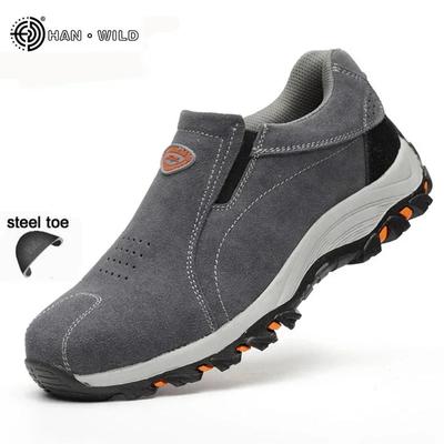 Men Summer Casual Boots Breathable SlipOn Casual Safety Work Shoes Fashion Slip Mens Labor Insurance Puncture Proof Steel Toe Man