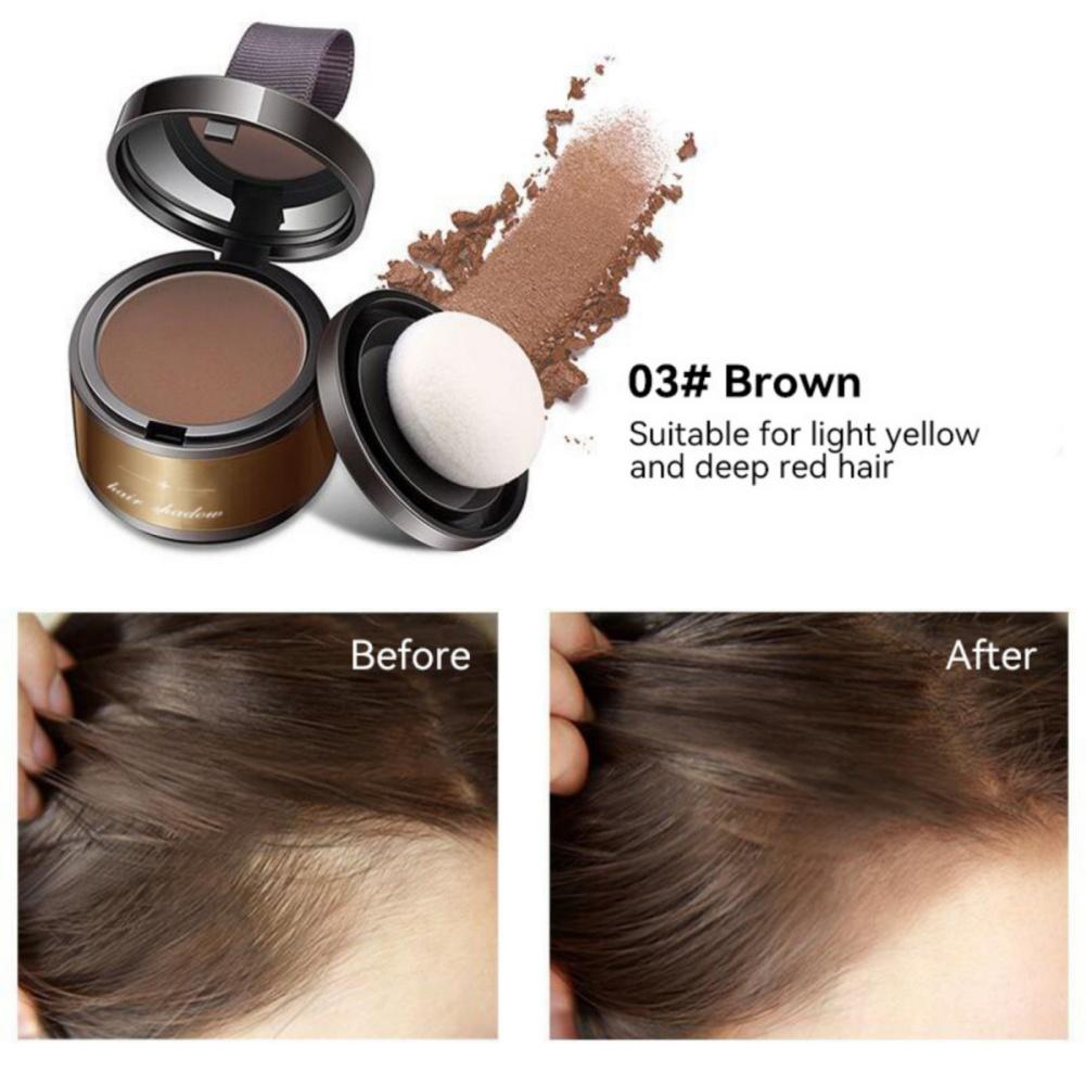 Hairline Fluffy Powder Hairline Shadow Powder Filler Forehead Refill Powder with Mirror and Powder Puff