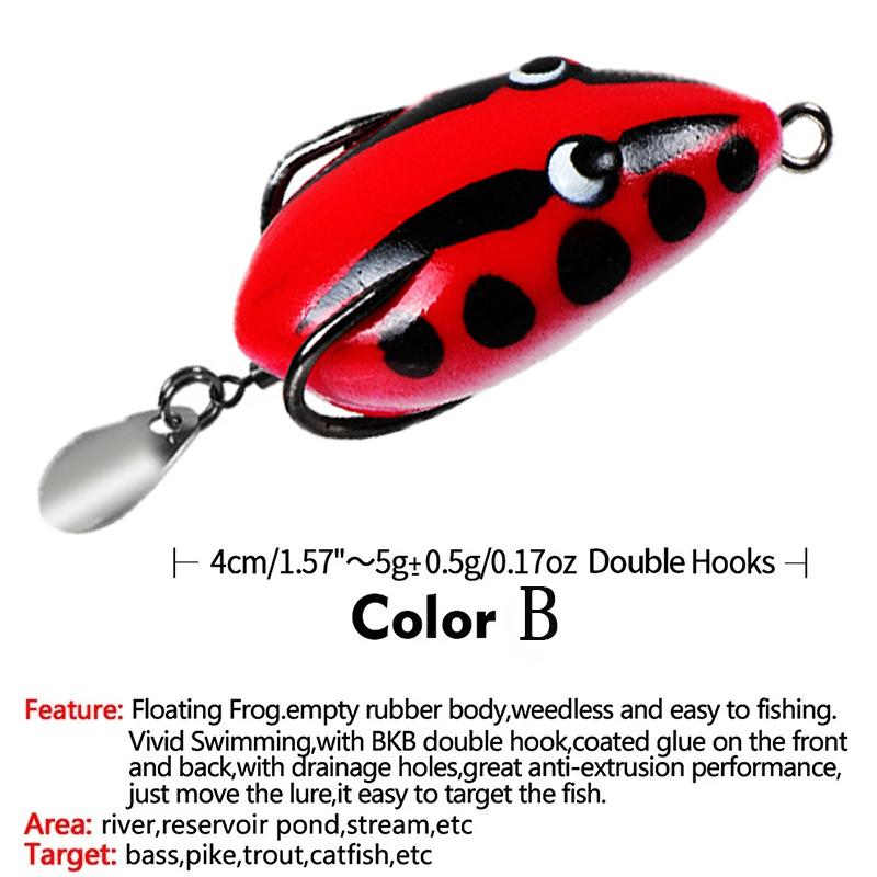 Topwater Frog Lures Lifelike Silicone Bass Bait Kit Floating Frog Lures for Fishing Pike Snakehead Salmon Trout & Catfish