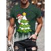 Christmas Tree Pattern Men's T-Shirt Funny Santa 3D Print Summer Casual Short Sleeve Crew Neck Top