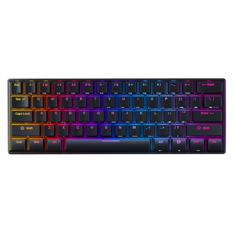 

Игровая механическая клавиатура Spot WRK61 - Быстрая доставка, RGB-подсветка, Синий переключатель, Поддержка макросов для киберспорта.