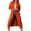 Knitted Coat Jacquard Decor Coldproof Skin-Touch Solid Color Long Sweater Knit Overcoat Female Knitwear Daily Wear