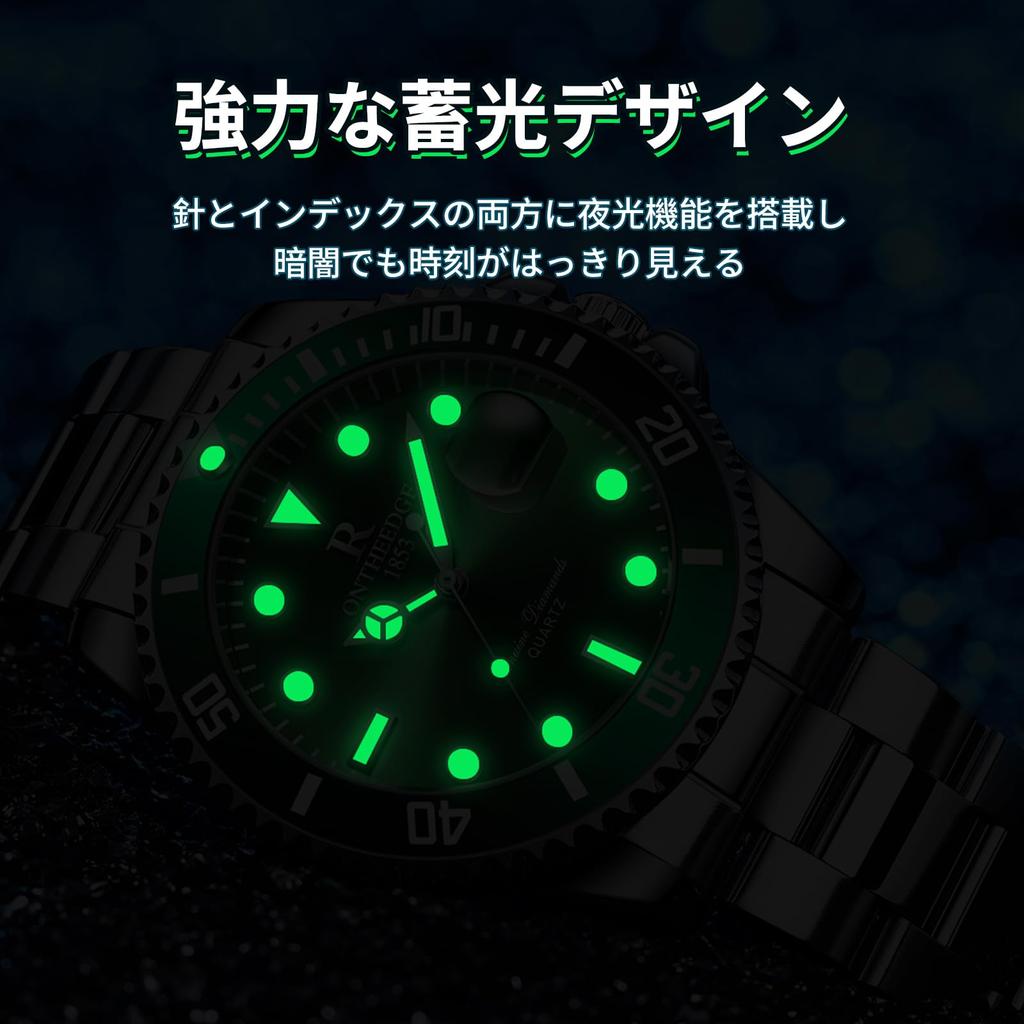 Analog Quartz Water Resistant to 3 Stainless Rotating Date Luminous Large Perfect for Job and More Men's Watch, ATM, Steel, Bezel, Display, Display,
