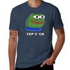 YEP Pepe C*CK - White Outline T-Shirt Blanks Aesthetic Clothing Sublime T Shirts for Men Cotton