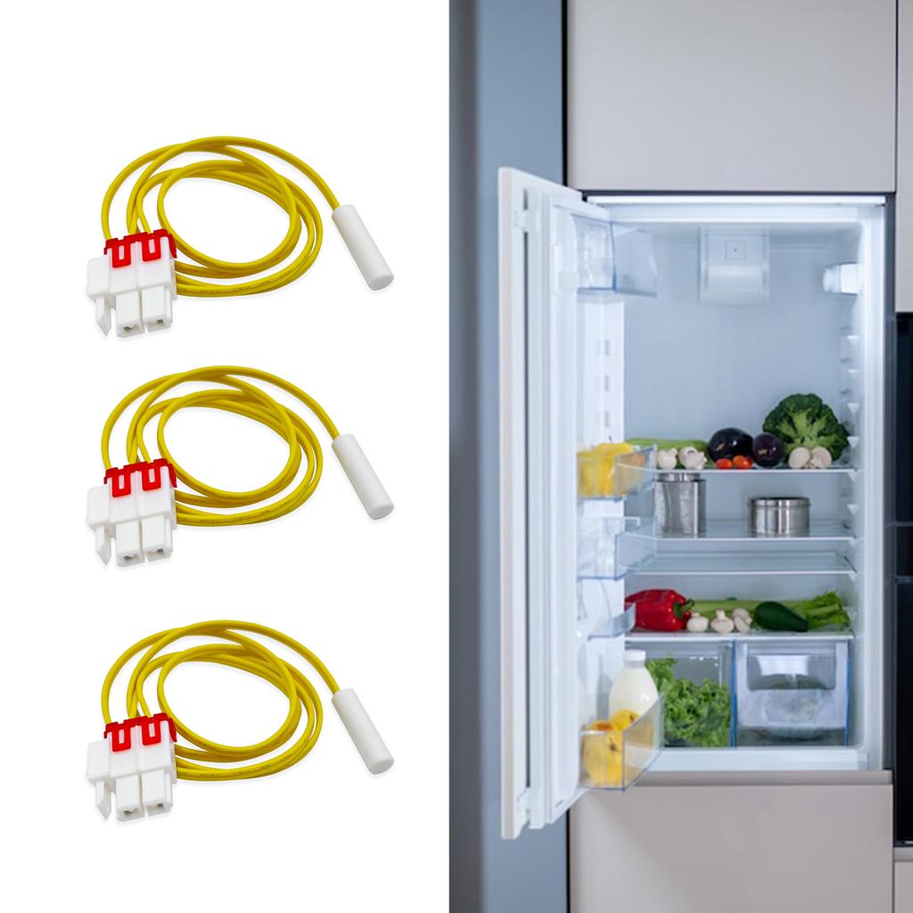 Set of 3 Refrigerator Temperature Sensor 75cm Defrost Function Probe Refrigerator Sensor Efficient Appliance Accessories