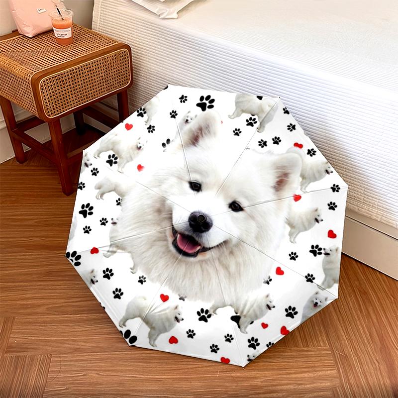1 PC Automatic Folding Umbrella - Cute Pet Puppy Pattern, Portable & Foldable Design with 8 Ribs, Christmas Birthday Gifts