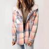 Women's Plaid Fashion Fleece Coats Winter Warm Hooded Fleece Jackets  Casual Outwear Large Size Loose Comfortable Coat