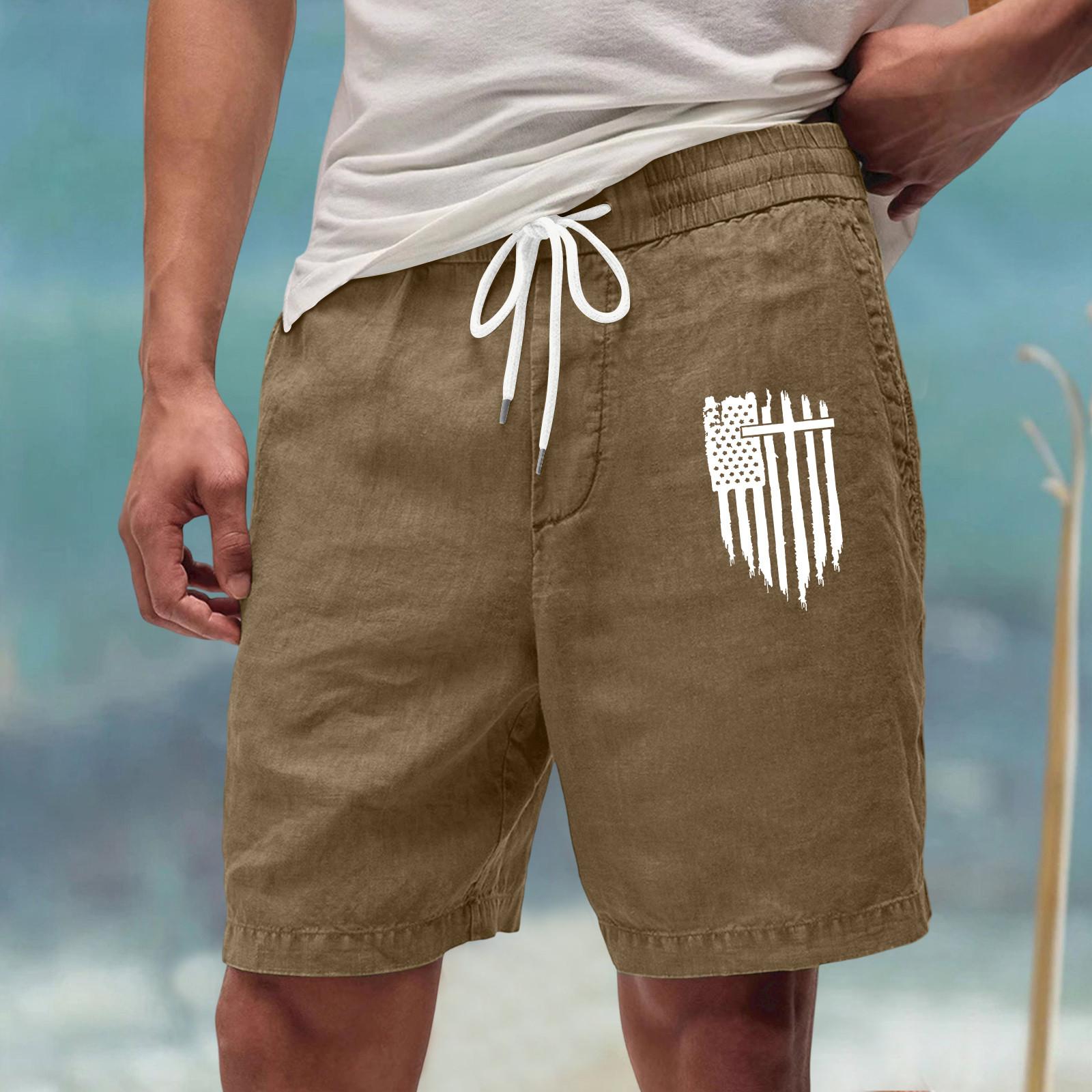 

Мужские рабочие шорты с несколькими карманами, эластичный пояс, свободный хлопок, легкие повседневные рабочие шорты для отдыха на открытом воздухе L хаки