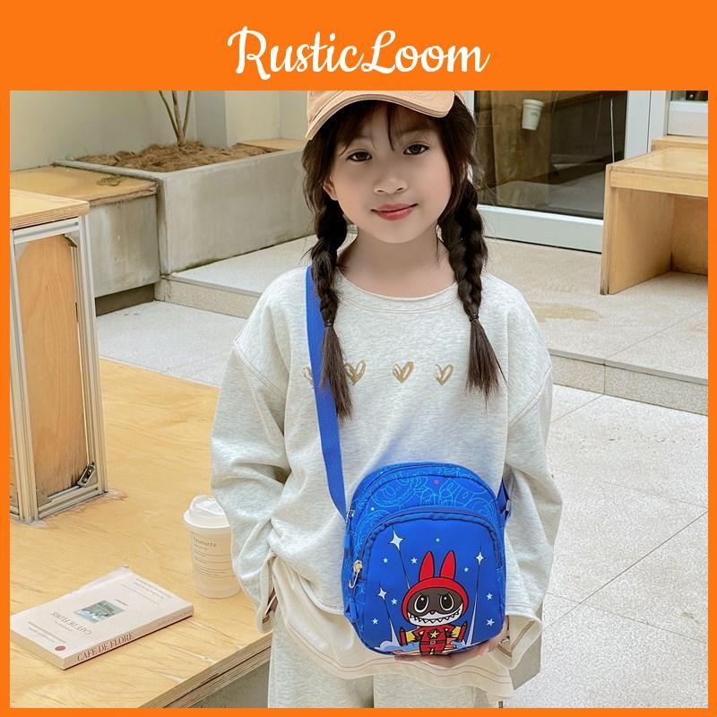 And Fun Colorful Labub Girls Nylon Shoulder Bag With Unique Plaid Pattern Playdates For