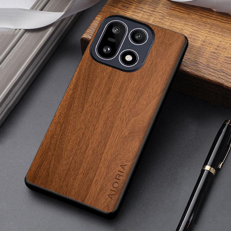 Case for Oneplus 15 15R Funda Unique Design Wooden Pattern Pu Leather Cover for Oneplus 15r Case Coque