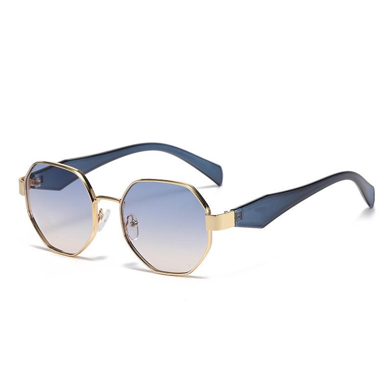 Stylish Retro Punk Polygonal Metal Sunglasses for Men & Women – High-End European & American Fashion