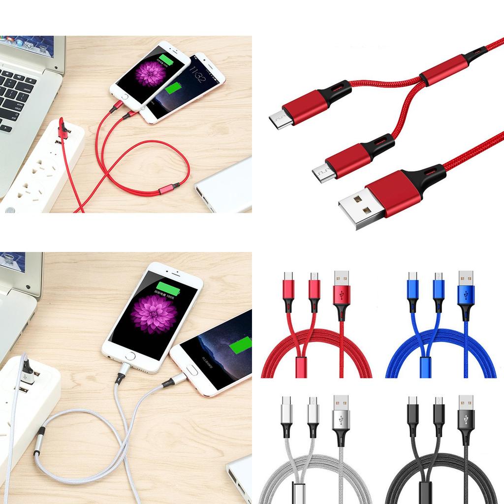 Durable Handset Data Line Double Metal Woven Nylon Data Cable For Apple And Android Devices