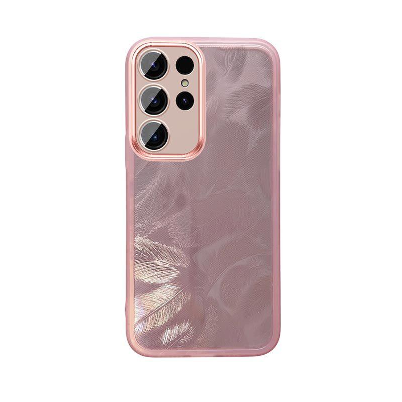Applicable To Samsung S25ultra Mobile Phone Case S23 Transparent Feather S22 Lens All-inclusive S21 Anti-drop S20 Protective Case