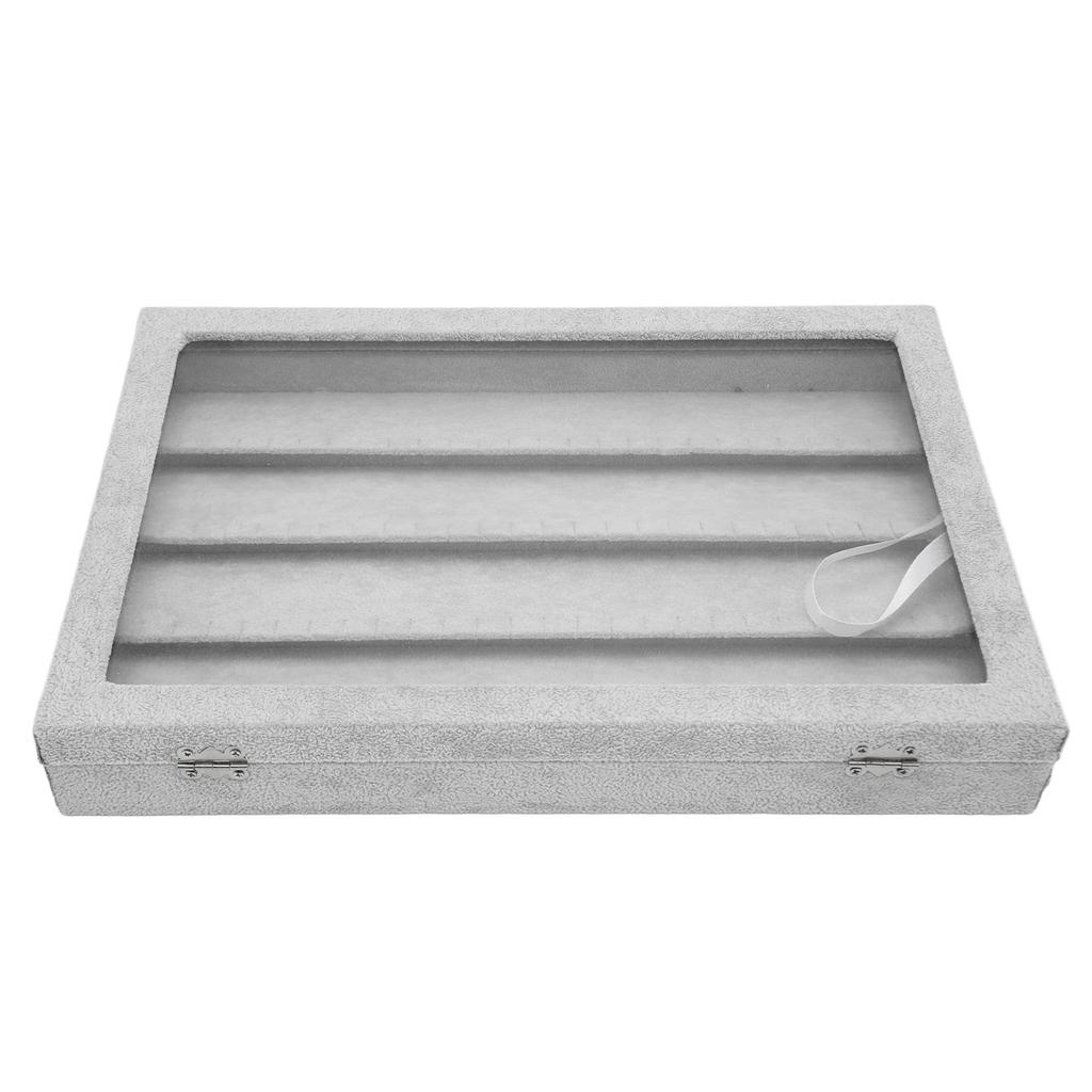 Pin Display Case Transparent Glass Soft Flocking Dustproof Pin Shadow Box for Military Medal Badge