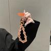 Skin-Textured Matte Beaded Keychain Pendant Anti-lost Mobile Chain Lanyard  For Women Girls