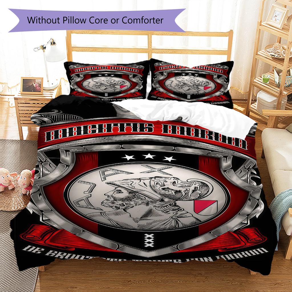 Ajax logo Pattern Bedding Quilt Set Quilt Cover Pillowcase Home Decoration Birthday Gift (1 * duvet cover + 2 * pillowcase, without core)