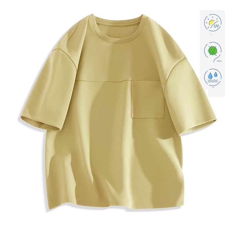 

Мужская футболка с круглым вырезом, солнцезащитная, дышащая, быстросохнущая, спортивная, с коротким рукавом, модная, повседневная, с карманом XS жёлтый