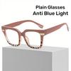 New Square Plain Glasses Women'S Ins Style Large Frame Comfortable Anti Blue Light Glasses Computer Office Eye Protection