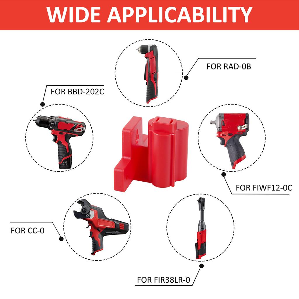 12/8/4Pcs Battery Mount Holder Compatible with M12 12V Wall Mount Plastic Electric Tool Battery Holder Power Tool Storage