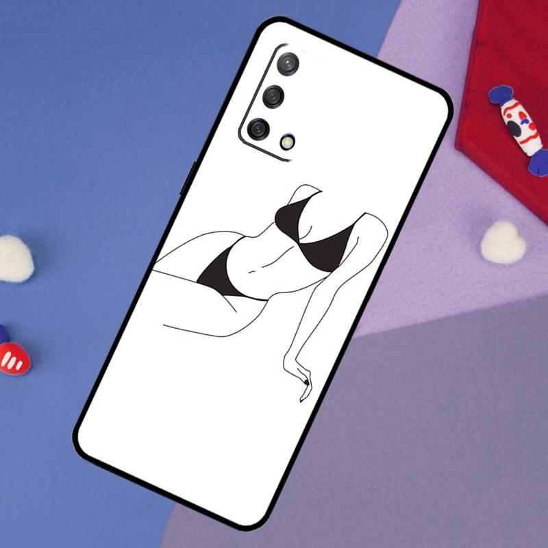 Woman Body Line Art Case For Oppo A60 A80 A40 A6 A5 Pro A15 A16 A17 A57 A94 A74 A54 A76 A96 A18 A38 A58 A78 A98