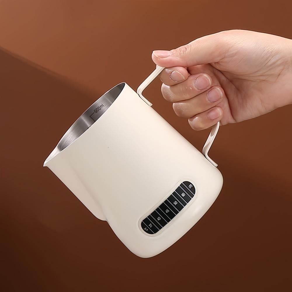 Coffee Milk Frother Jug Temperature Sensing Patch Stainless Steel Accurate Scale Volume Control Advanced Professional CoffeeTool