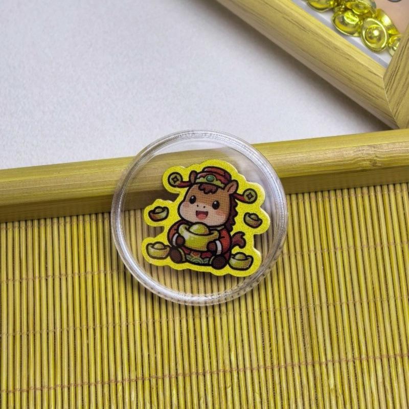 Adesivo per Telefono Cartoon con Foglia d'Oro - Adesivo in Oro Puro 999, 2 mg d'Oro, Regalo Perfetto per gli Amici.
