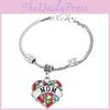 Exquisite Family Members Inlaid Colorful Rhinestone Love Heart Bracelet Gift For Loved Ones