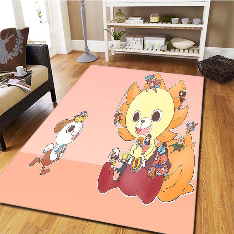 One Piece Jolly Roger Logo Carpet Rug For Living Room Bedroom Home Sofa Decoration,kids Play Nonslip Floor Mat