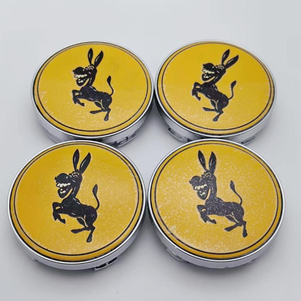 4pcs 60mm ( 56mm i.d) Donkey Logo Emblem Car Wheel Center Caps Rim Hubcaps Cover Styling Accessories for Ferrari Badge Replace tg32