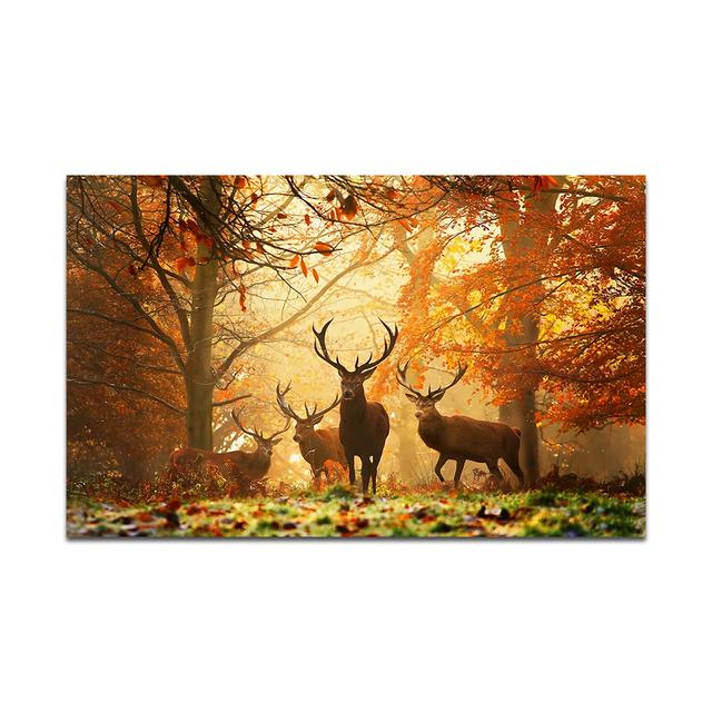 

Современный настенный декор, холст, картина, лесной олень, осенний пейзаж, постер, художественные принты, домашний декор, фотографии для гостиной, без рамки 21*30cm