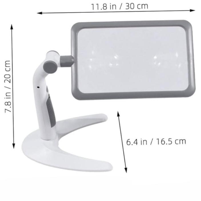 Portable Led Magnifier Adjustable Light Handheld and Desktop Reading Device for Books for Seniors and Crafting Activities Battery-Powered Convenience