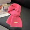 Winter Women Scarf Warm 100% Wool Knitted Shawls Casual Brand Neckerchief Cashmere Shawl Wrap Fashion Red Students Scarves