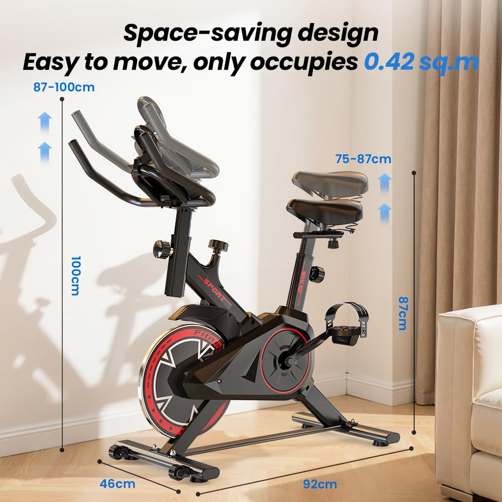 Exercise Bike iScooter With 5kg Flywheel Adjustable Armrests And Seat Digital Display Quiet Indoor Exercise Bike Max Load 120Kg Black Qk101