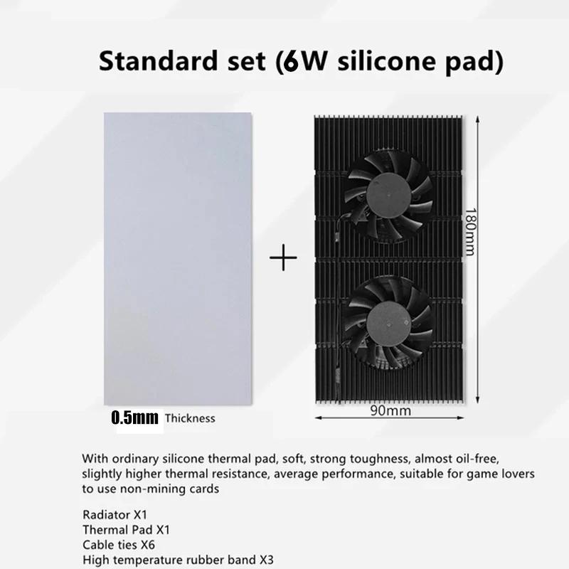 Computer Graphics Card Memory Backplate Radiator for RTX 3080 3090 Series GPU VRAM Cooler, Aluminum Panel+Dual PWM Fan Cooler Cooler X OEM Pad