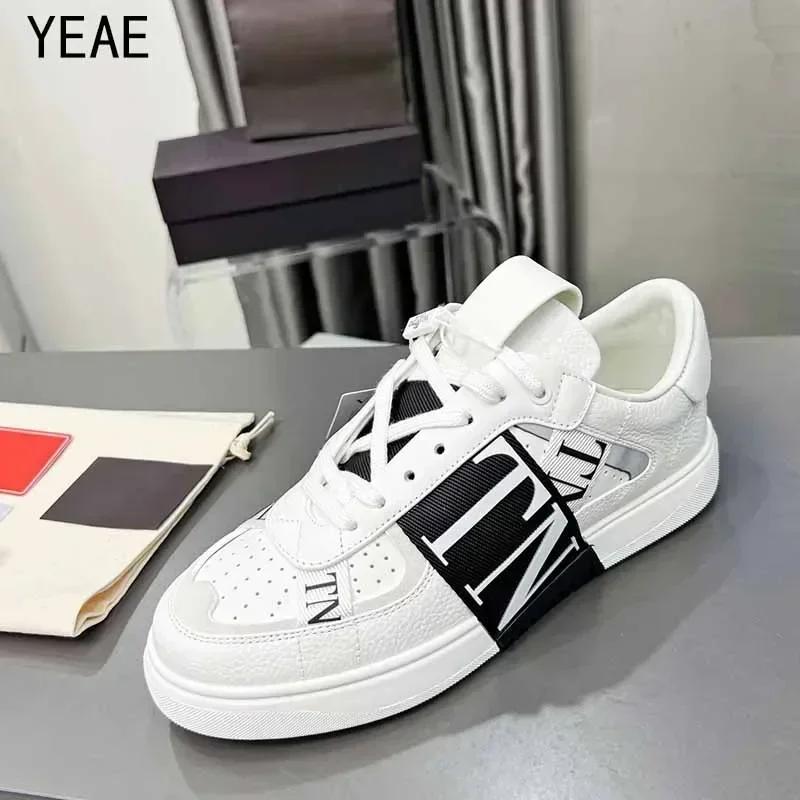 High-quality luxury trend colorful patchwork letters casual shoes High-end men's and women's leather shoes